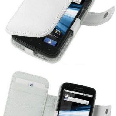 White Leather Case for Motorola Atrix 4G