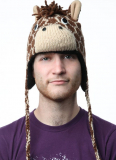 Giraffe Brown Wool Pilot Animal Cap/Hat