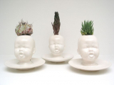 Modern White Baby Head Vase