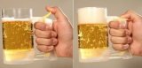 Draft frothy beer head glass