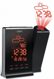 Projection Clock with Dual Time and Weather