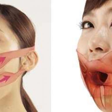 Skin stretcher cheek muscle training mouth mask