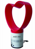 Bladeless Air Purifier Fan Remote Control Heart Shape Red