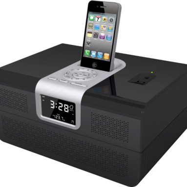 iPod docking station with hidden security drawer