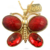 32GB USB Flash Drive Jewelry Necklace Red Butterfly