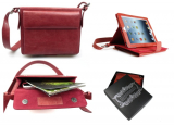 Leather Shoulder Bag Case with Stand for iPad 2, 3, 4 Cover