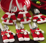 Santa Claus & Mrs. Claus Silverware Place Setting Holders