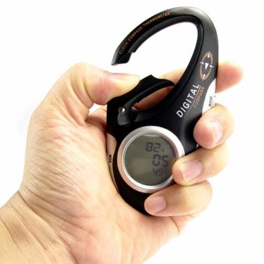 Digital Compass Carabiner with Thermometer and Clock