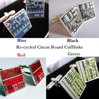 Recycled Circuit Board cufflinks