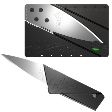 Credit Card Sized Folding Knife with Silver Blade