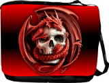 Red Dragon Snake Design Messenger Bag