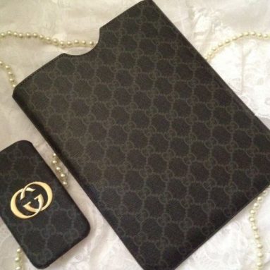2 Luxury Black GG Monogram iPhone 4 & New iPad 2 3 Tablet
