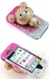 3D Teddy Bear Diamond Cover Case for iPhone 4