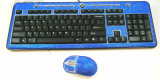 Blue Crystal Rhinestone USB Computer Keyboard + Mouse