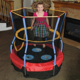 Trampolines 48 In. Round Zoo Adventure Bouncer with Enclosure