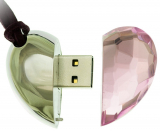 Pink Crystal Heart Necklace 8GB USB Flas