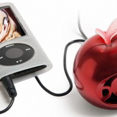 Red FruitByte Mini Rechargeable Portable Speaker