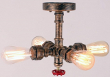 Industrial Iron Water Pipe Ceiling Pendant Light