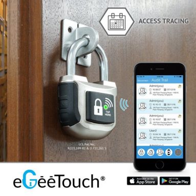eGeeTouch Smart Padlock UPGRADED with Patented DUAL Access Bluetooth + NFC Technologies for iOS & Android