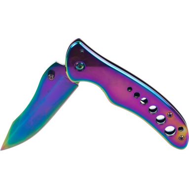 Rainbow Anodized Pocket Folding Knife