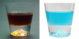 Japanese mountain-theme rock glass