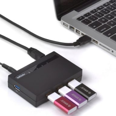 Super Speed USB 3.0 5Gbps 4 Ports Hub w/ Power Adapter