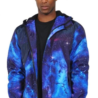 Men’s Galaxy Digital Print Baseball Jacket