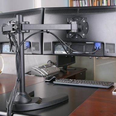 Dual LCD Monitor Free Standing Desk Mount/