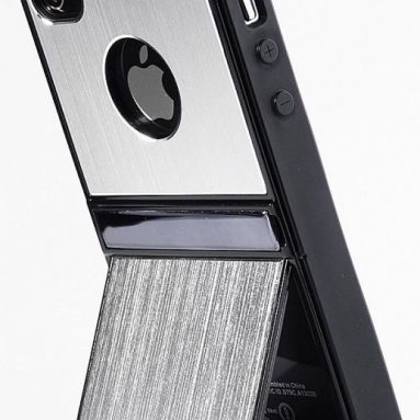 Aluminum Case Cover W/Chrome Stand For iPhone 4, 4G, 4S