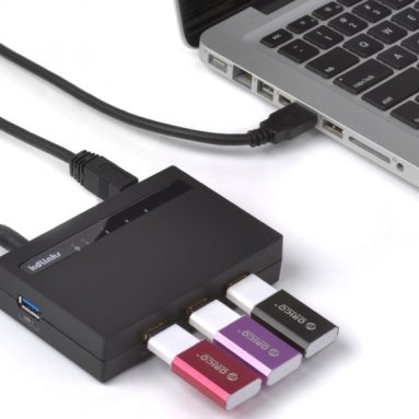 Super Speed USB 3.0 5Gbps 4 Ports Hub w/ Power Adapter