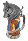 Wolf Beer Stein with Lid