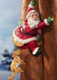 Dog Chasing Santa Claus Funny Tree Climber Decoration