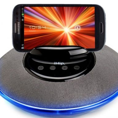 Tablet Speaker Stand with Blue LED Lighting