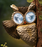 Owl Solar Spotlight Outdoor Tree Decoration