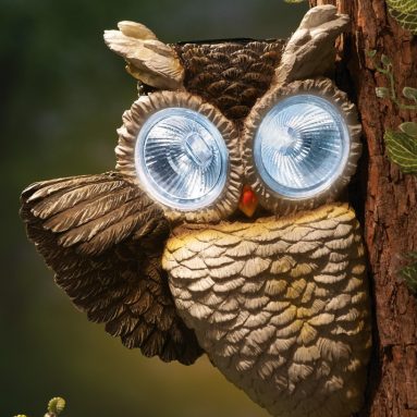 Owl Solar Spotlight Outdoor Tree Decoration