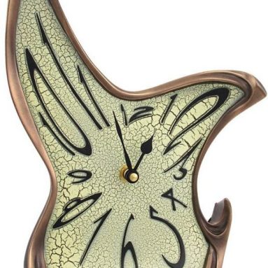 Whimsical Melting Mantel Clock Bronze Finish Dali-esque
