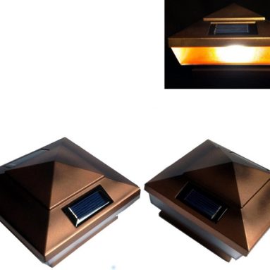 2 Pk Garden Solar Copper Post Deck Cap