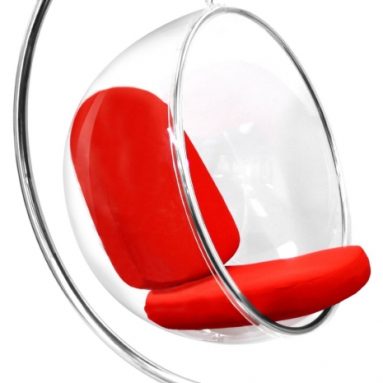 Bubble Chair With Red Seat Cushion