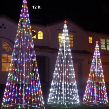 120″ Prelit Artificial Christmas LED Outdoor Cone Tree