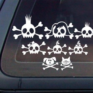 Skull Family Car Decal / Sticker