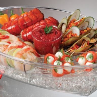 BUFFET ON ICE 4 COMPARTMENT VENTED FOOD TRAY