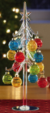 Festive Glass Chrismas Tree With Ornaments Tabletop Decoration