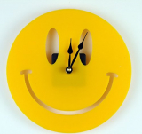 Smiley Face Yellow Acrylic Wall Clock