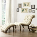 Sandoval Curved Chaise with Ottoman