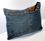 Denim Jeans TV Remote Control Storage Pocket Pillow