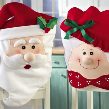 Mr & Mrs Santa Claus Christmas Kitchen Chair Covers
