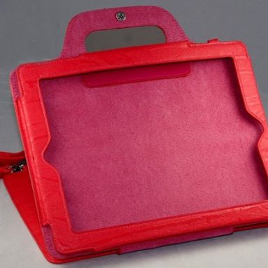 Pink Leather Bag Cover for Ipad 2