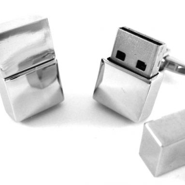 Silver 4GB USB Memory Stick Flash Drive Cufflinks