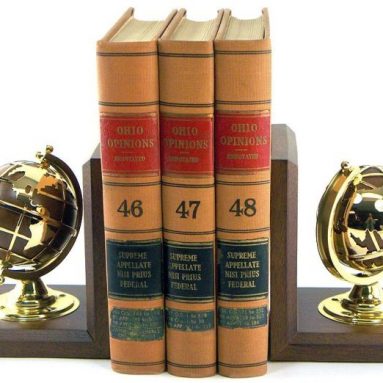 Oak New Century Globe Bookends