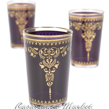 Moroccan Tea Glasses Morjana Purple